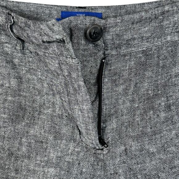 APT 9 SZ 8 Torie Shorts Linen Blend Zip-Fly Pockets Cuffed Mid-Rise Gray - Picture 2 of 6